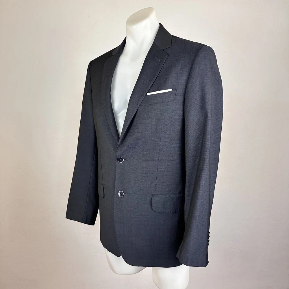 Zignone Slate Gray Textured Wool Sport Jacket Size 38R